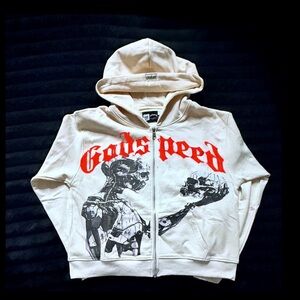 Godspeed Men's White Graphic Hoodie
